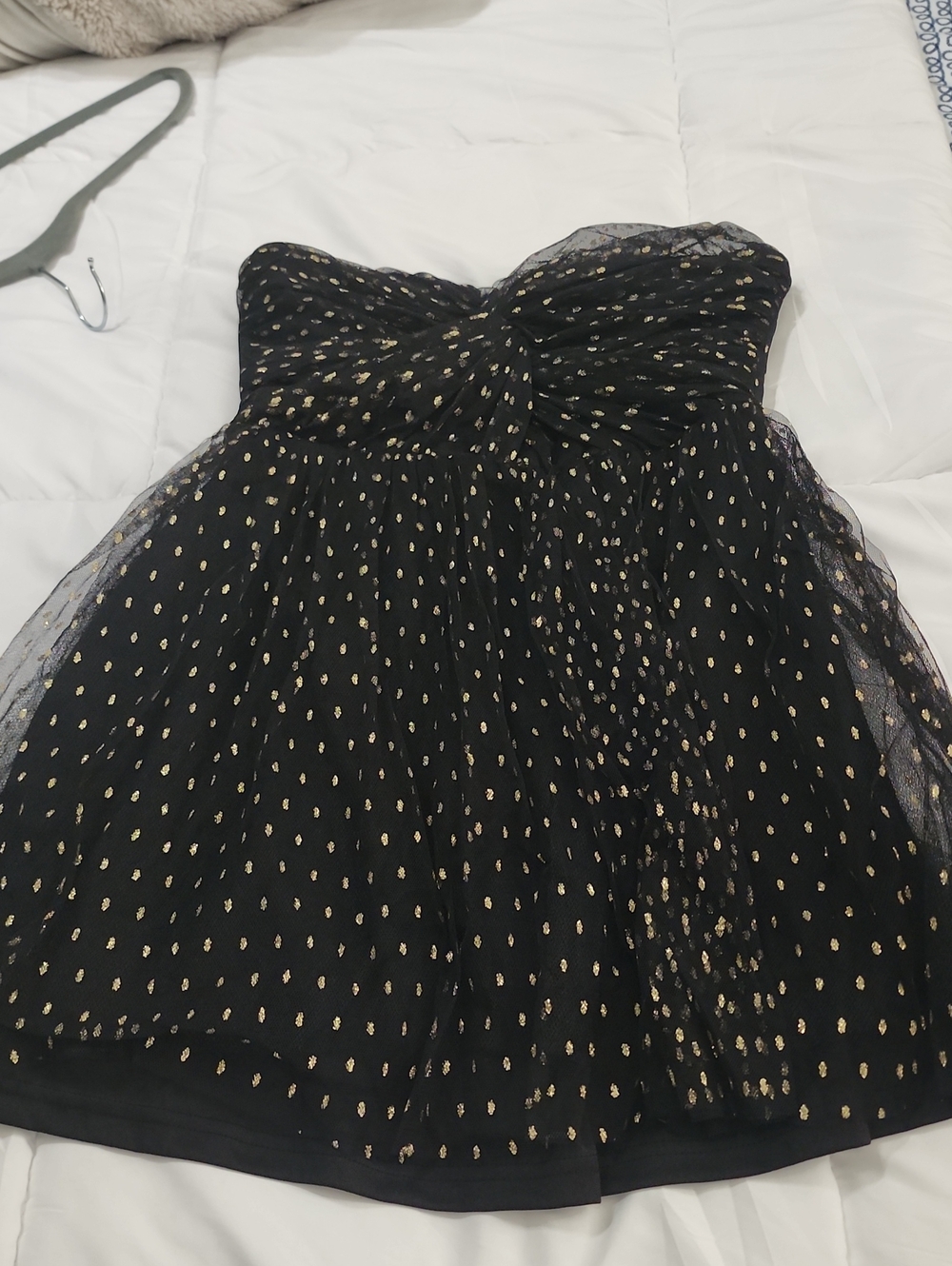 Lulu's Black Strapless Party Dress with Subtle Sheen